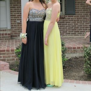 Navy, sequin detailed princess prom dress